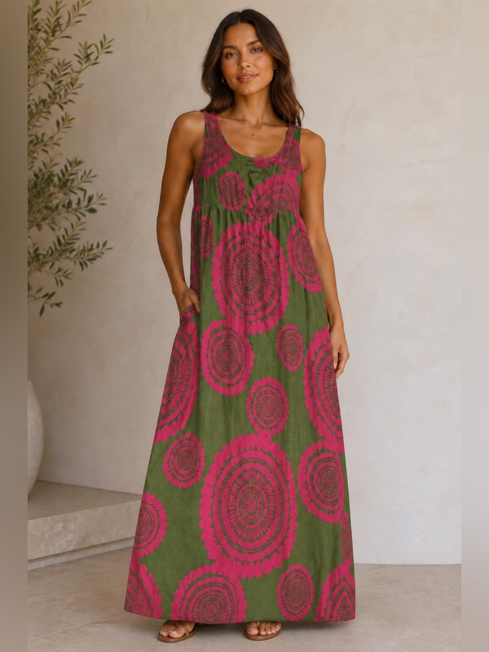 Boden Geometric Print Sundress Size 6 Long TALL MSRP $89
